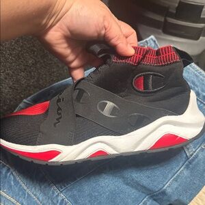 Champion Kids' Black and Red High-Top Sneakers